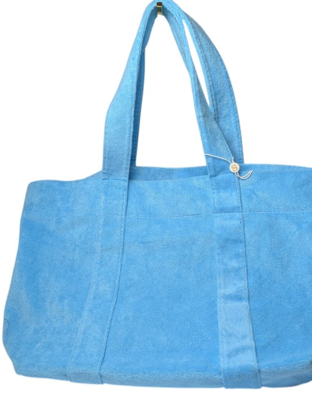 NWT Shiraleah Chicago Aqua Blue Terry Tote Bag Extra Large